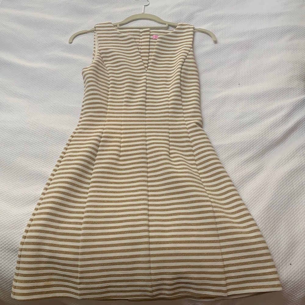 Lily Pulitzer gold and cream sleeveless dress